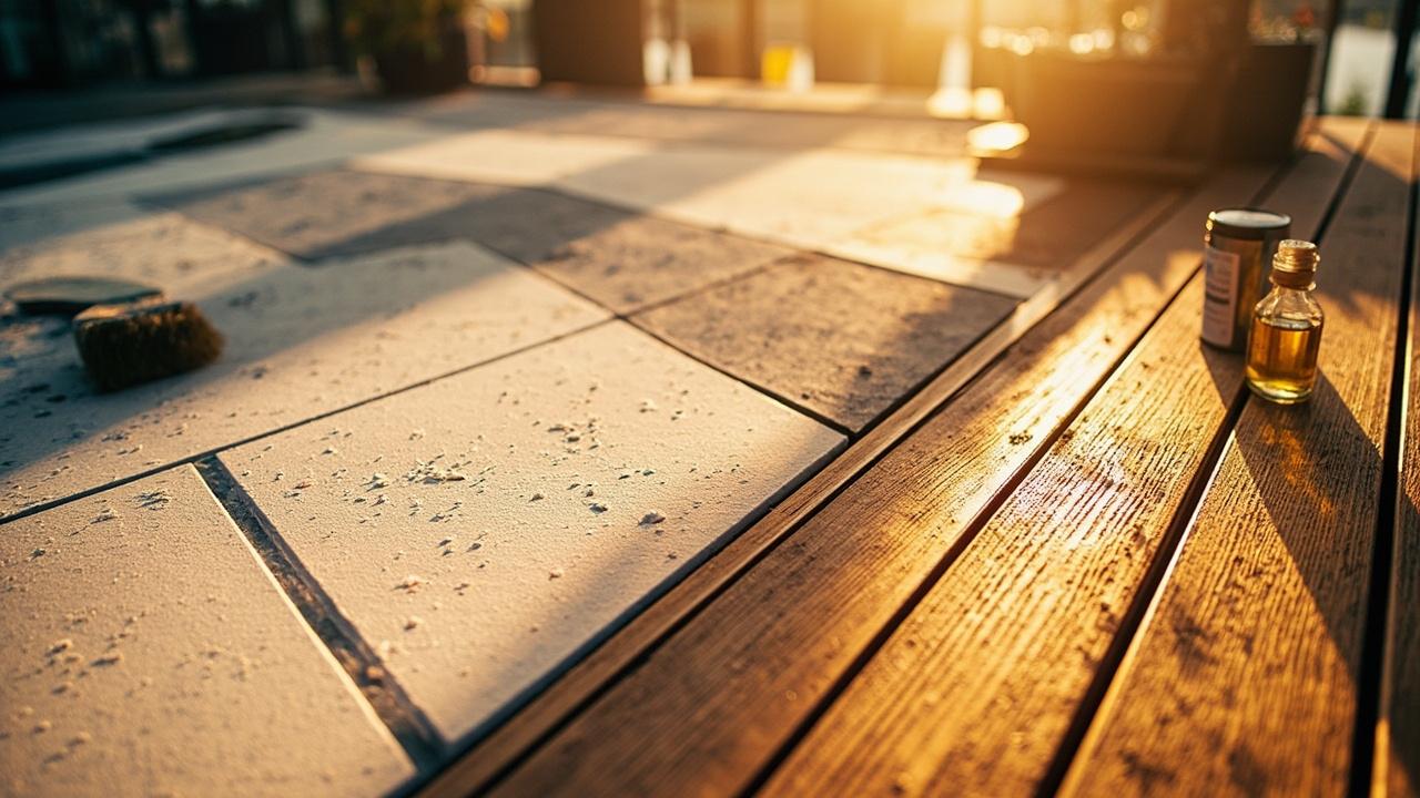 Deck with visible wear and maintenance needs