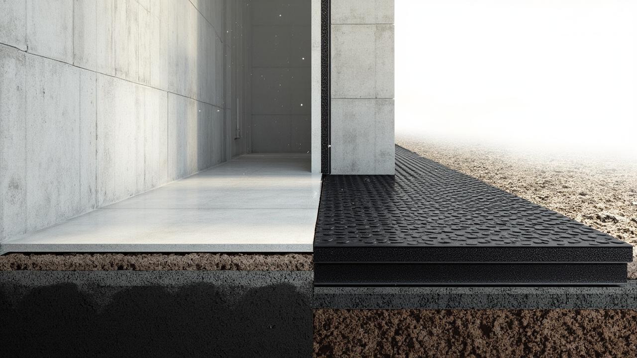 interior vs exterior waterproofing basement wall drainage and membrane