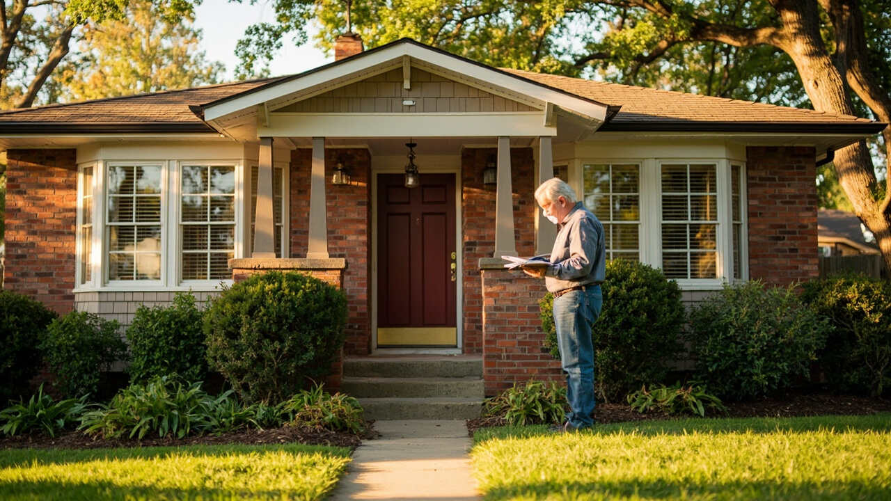 homeowner reviewing home maintenance records for lifecycle cost planning