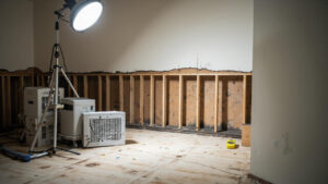 water damage restoration cost drying equipment and water damaged interior