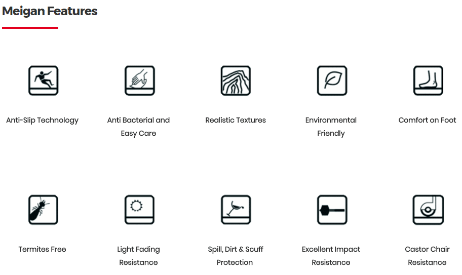 Fitur Lantai Vinyl Meigan