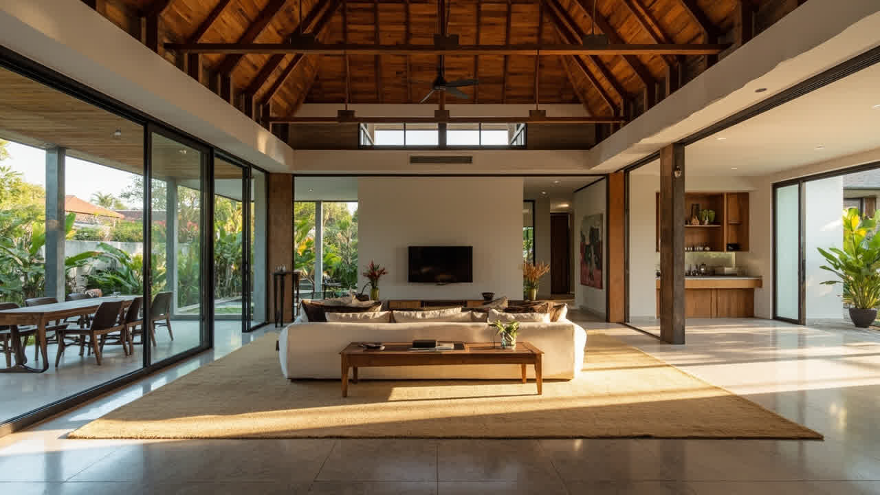 drop ceiling ruang tamu untuk rumah minimalis Indonesia