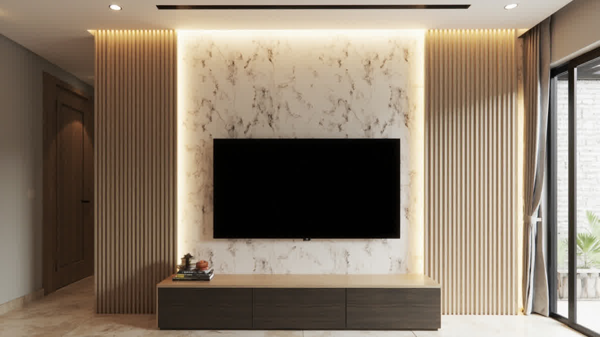 WPC wall panel dinding tampilan natural kayu untuk interior rumah