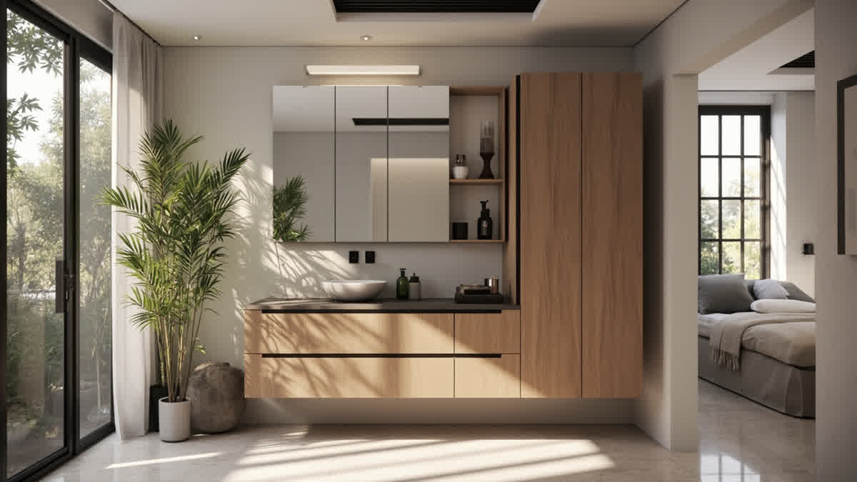 HPL untuk kamar mandi pada kabinet vanity zona kering
