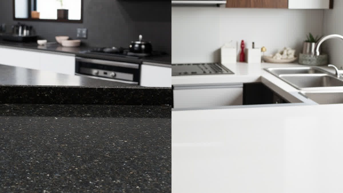 perbandingan meja dapur granit dan solid surface