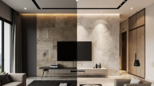 perbandingan finishing dinding rumah