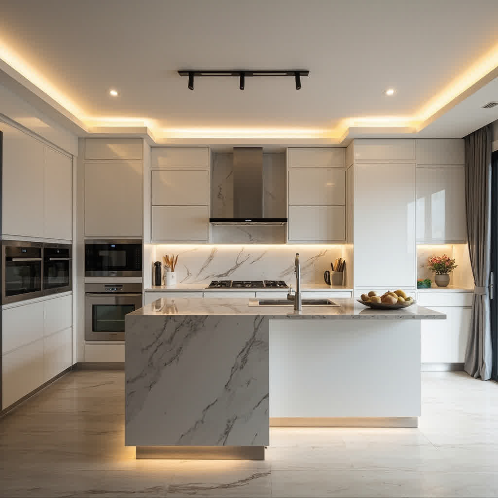 renovasi dapur layout material